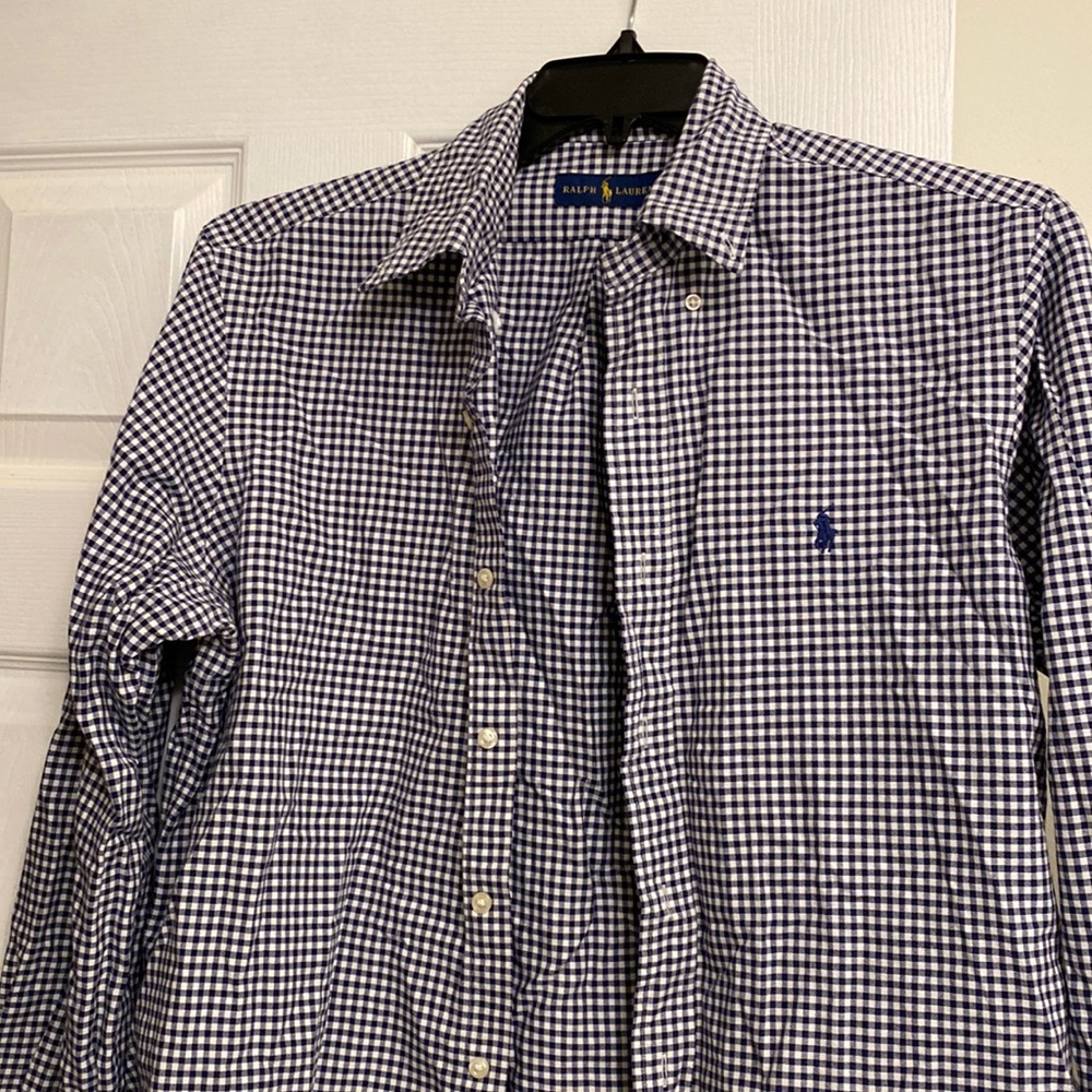 Ralph Lauren polo shirt blue and white only wore twice great shape